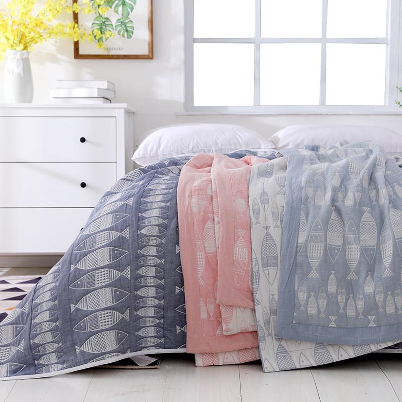 New Design Cotton Yarn Dyed Jacquard Bedding Blanket Bed Spread