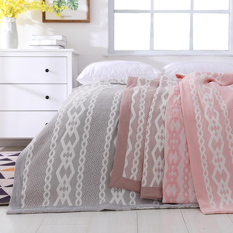 New Design Cotton Yarn Dyed Jacquard Bedding Blanket Bed Spread