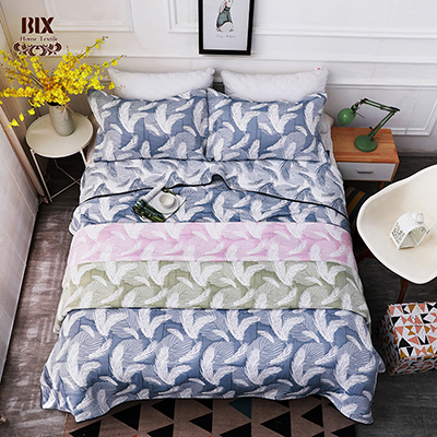 Yarn Dye Jacquard Pure Polyester Throw Bed Series Vivid Feather Pattern