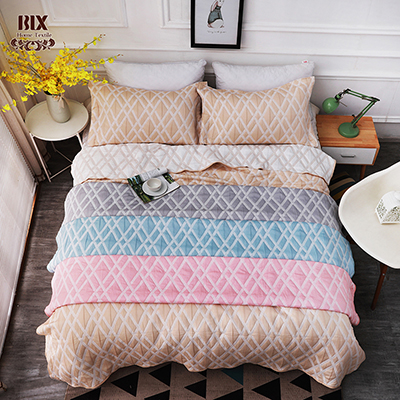 OEM ODM polyester bed blanket jacquard different colorful pattern 