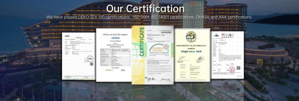 towel factory Certification