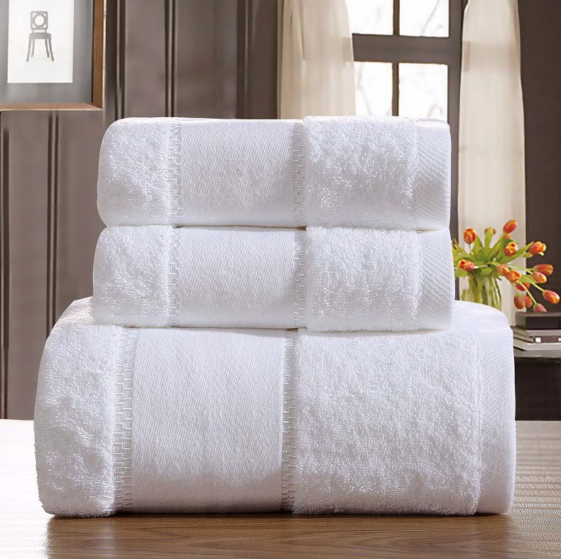 white cotton HOTEL bath towel