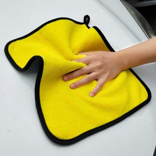 yellow wash car towel