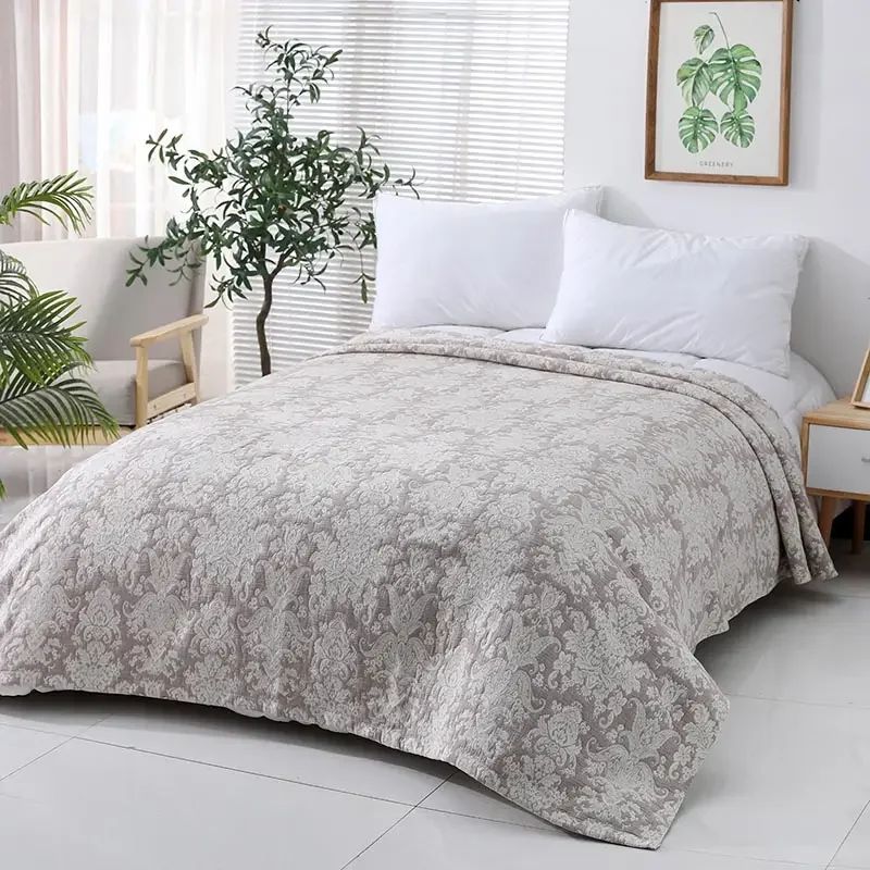 New Design Cotton Yarn Dyed Jacquard Bedding Blanket Bed Spread 5