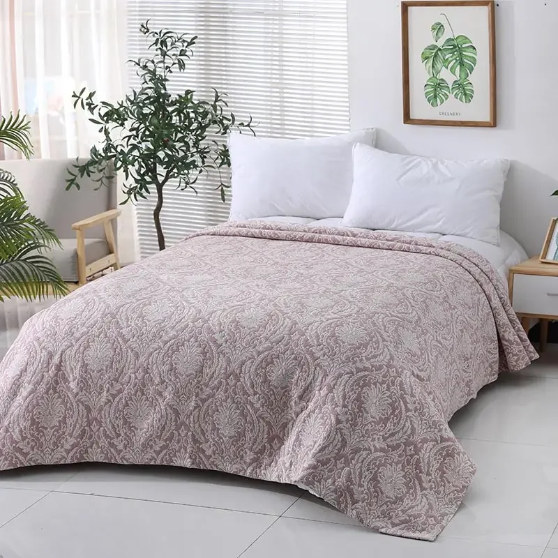 New Design Cotton Yarn Dyed Jacquard Bedding Blanket Bed Spread 6