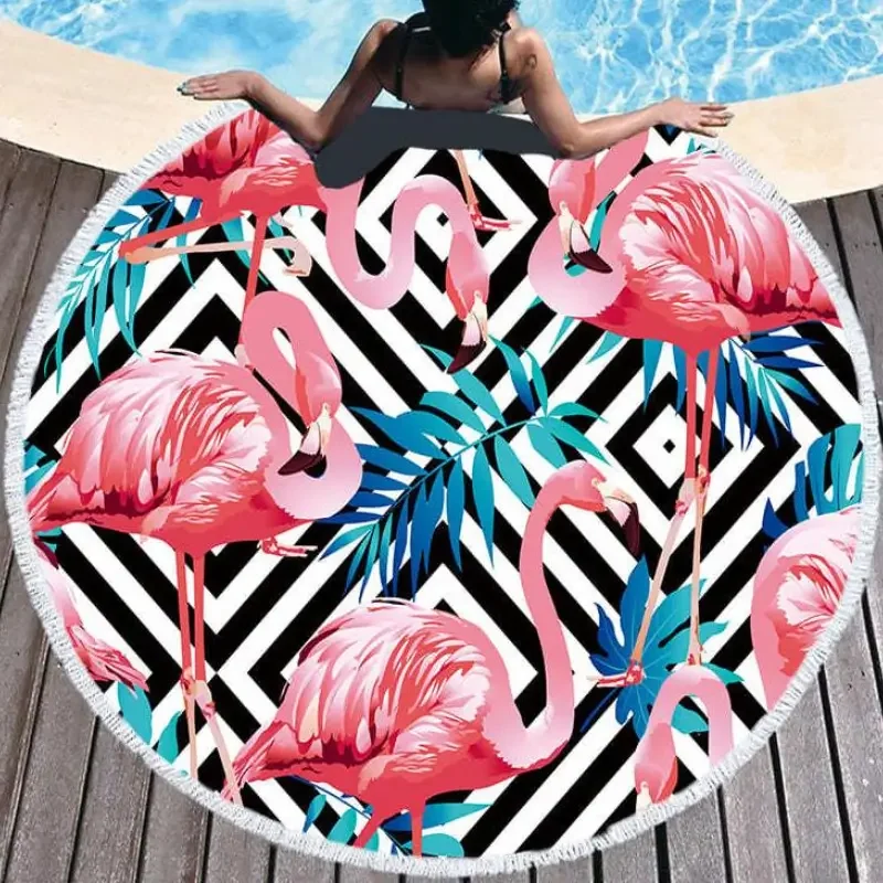 Travel Round shape Easy Dry Microfiber Beach Towel