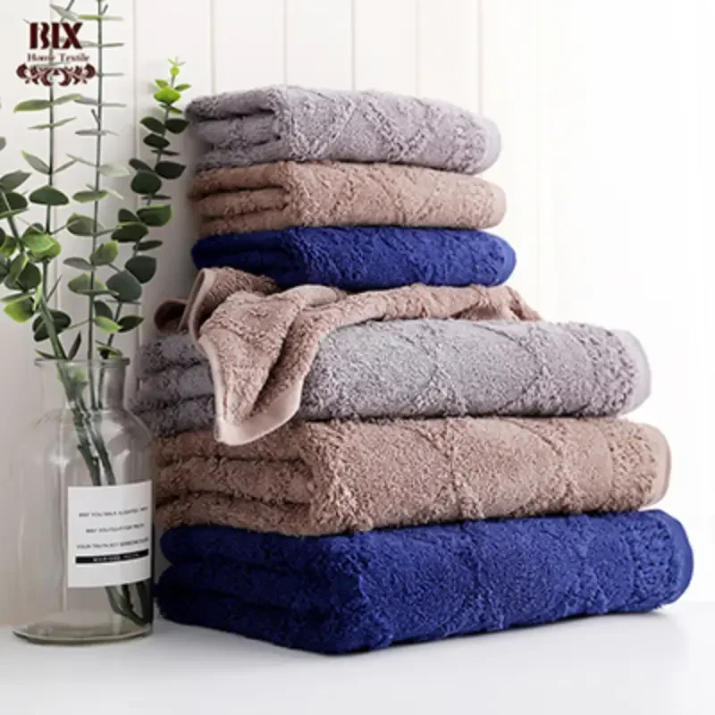 Wholesale Jacquard Xinjiang Long-Staple Cotton Towels Solid Color